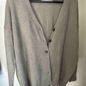GREEN/ BEIGE ZARA CASHMERE CARDIGAN